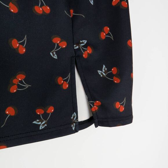 Shein Y2k Style Black Cherry Bodycon Side Slit Mini Skirt Medium - Picture 4 of 7